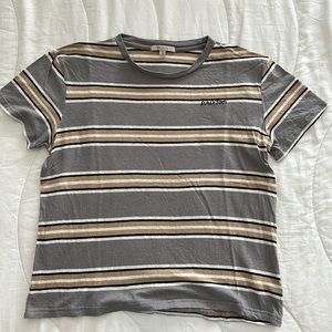 Brixton Embroidered Striped Tee - M